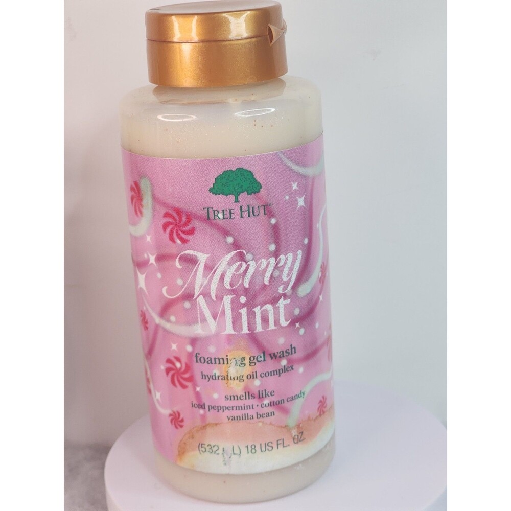 3 ~ Tree Hut Merry Mint Foaming Gel Body Wash 18 fl oz Hydrating Oil Complex